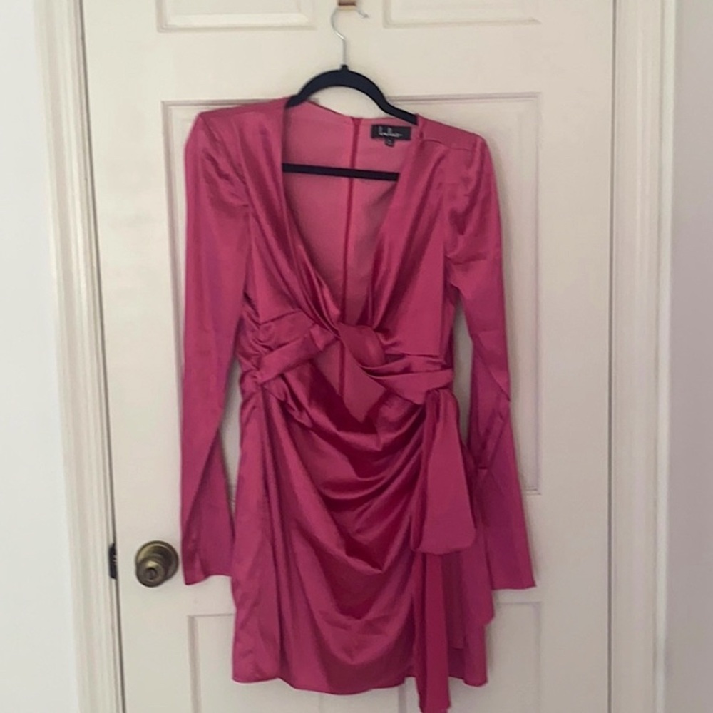 Lulu’s Satin Hot Pink Cut Out Dress